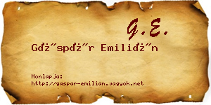 Gáspár Emilián névjegykártya
